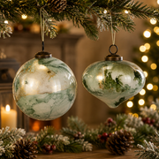 5" Sage Glass Marble Ornament