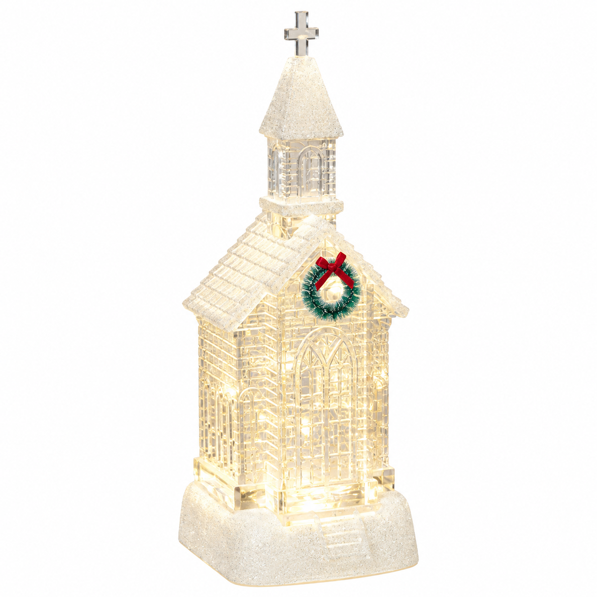 LED 12" Spinning Church Snowglobe