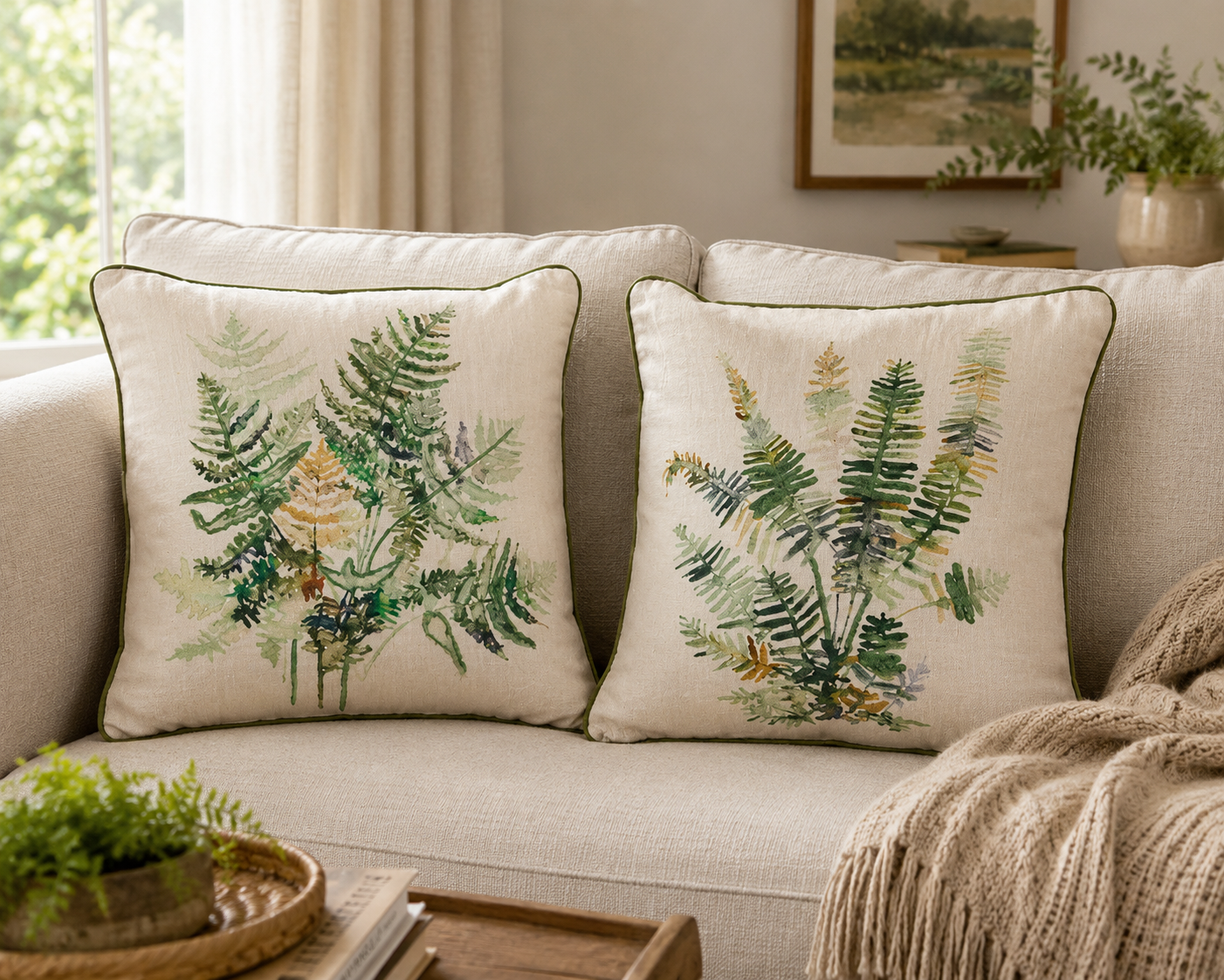 Square Wild Fern Pillow (2-Styles)