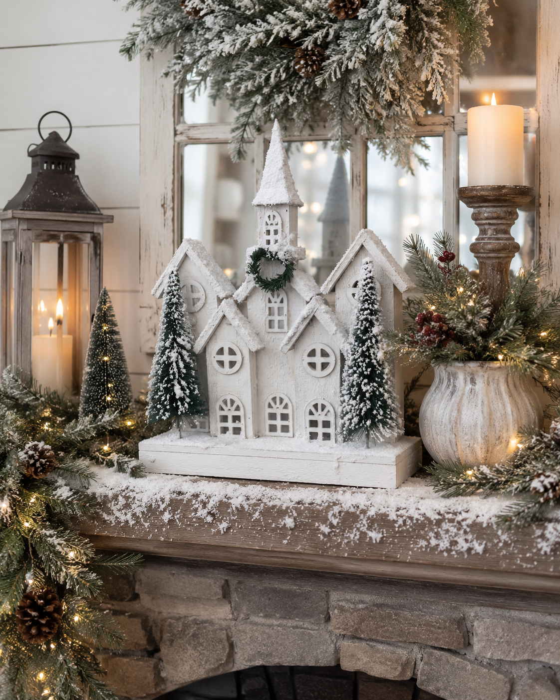 LED Snow Village w/ Church