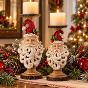 Scrolled Santa Candlestick (2 Sizes)