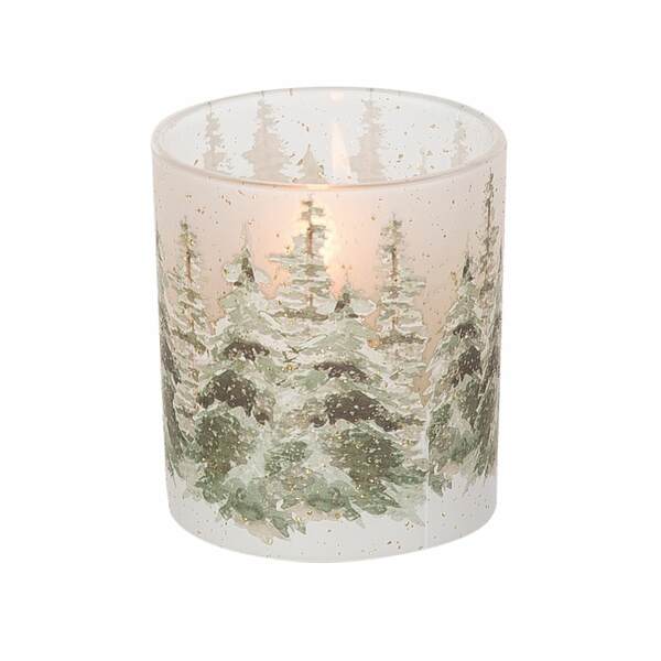 Snowy Forest Deer Votive Holder