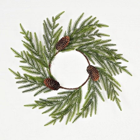 3.5" Natural Touch Norfolk Pine Candle Ring