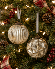 Textured Vintage Glass Ball Ornament (2-Styles)