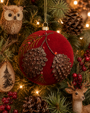 Mercury Glass Flocked Pinecone Ornament