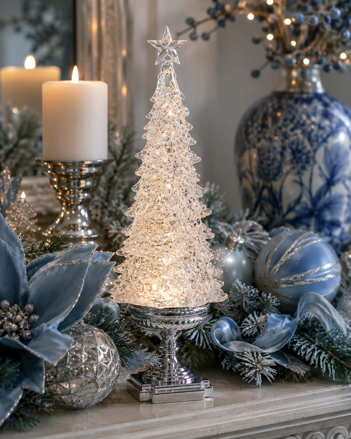 LED Swirling Tree Snowglobe
