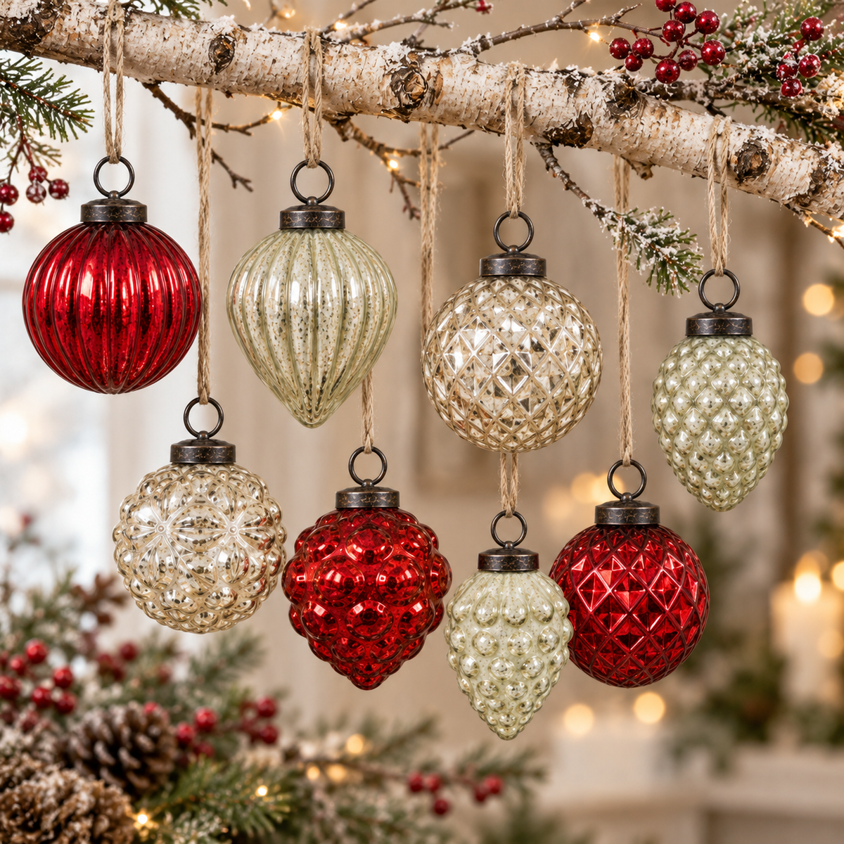 Mercury Glass Vintage Ornament (3-Colors)