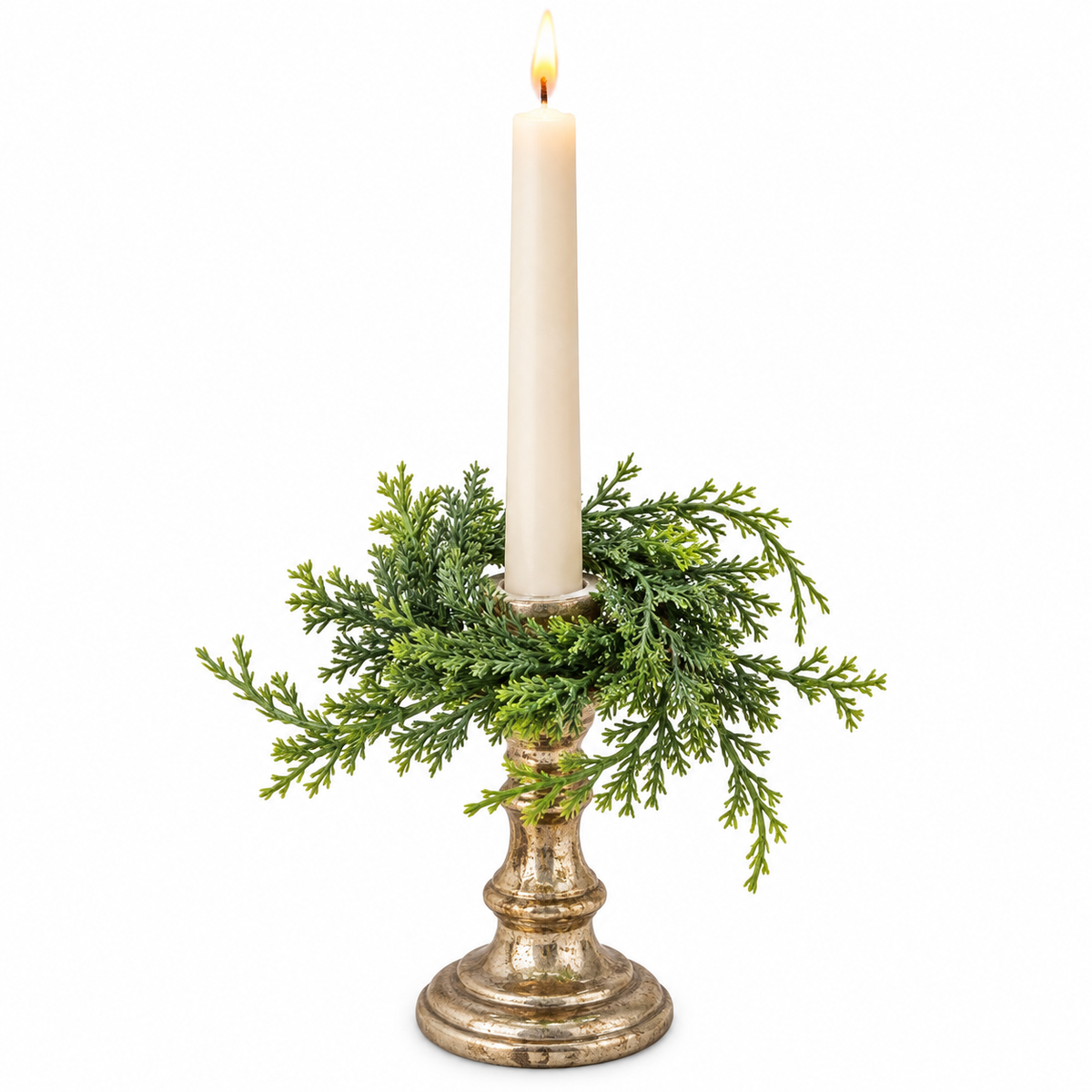 Trailing Cypress Taper Candle Ring