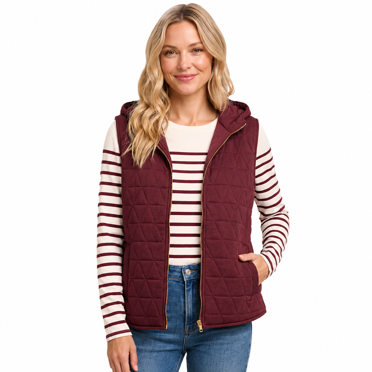 Hooded Zip Quilted Vest By: Staccato (3-Colors)