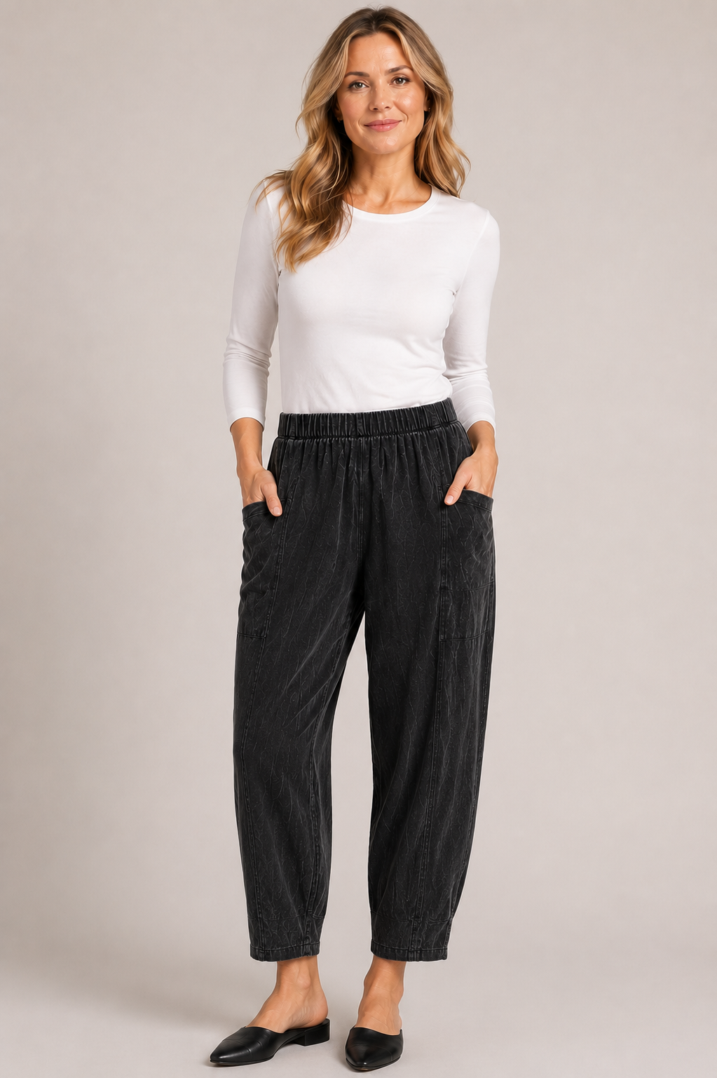 Mineral Wash Black Pocket Pant