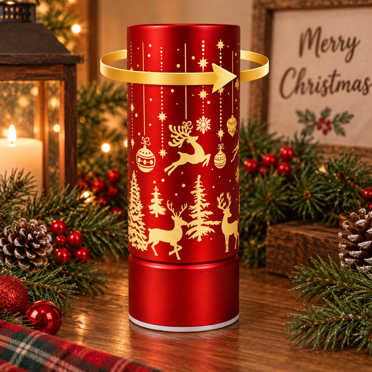 Enchanted Reindeer Spinning Luminary