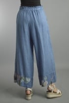 Linen Floral Hem Pant by: Tempo Paris (2-Colors)