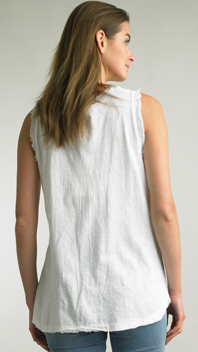 Sleeveless Raw Edge Top By: Tempo Paris (2 Colors)