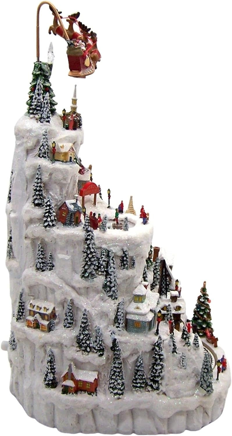 Musicial Lighted Snowy Mountain Village Piece