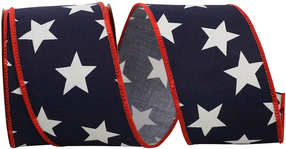 2.5" x 10 Yards Celebration Stars Wired Edge Ribbon