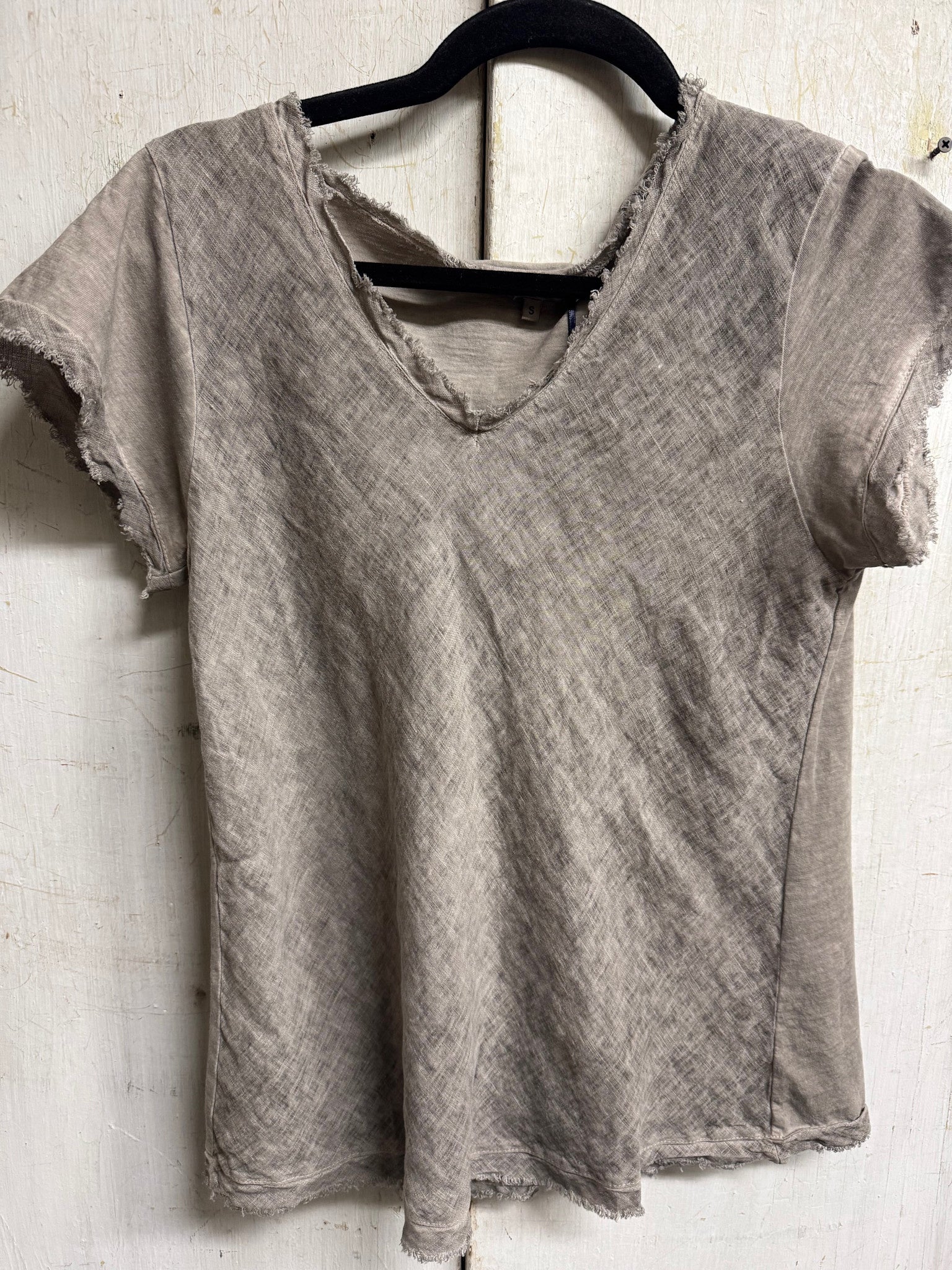 Frayed Edge V-Neck Shirt By: Tempo Paris (3-Colors)