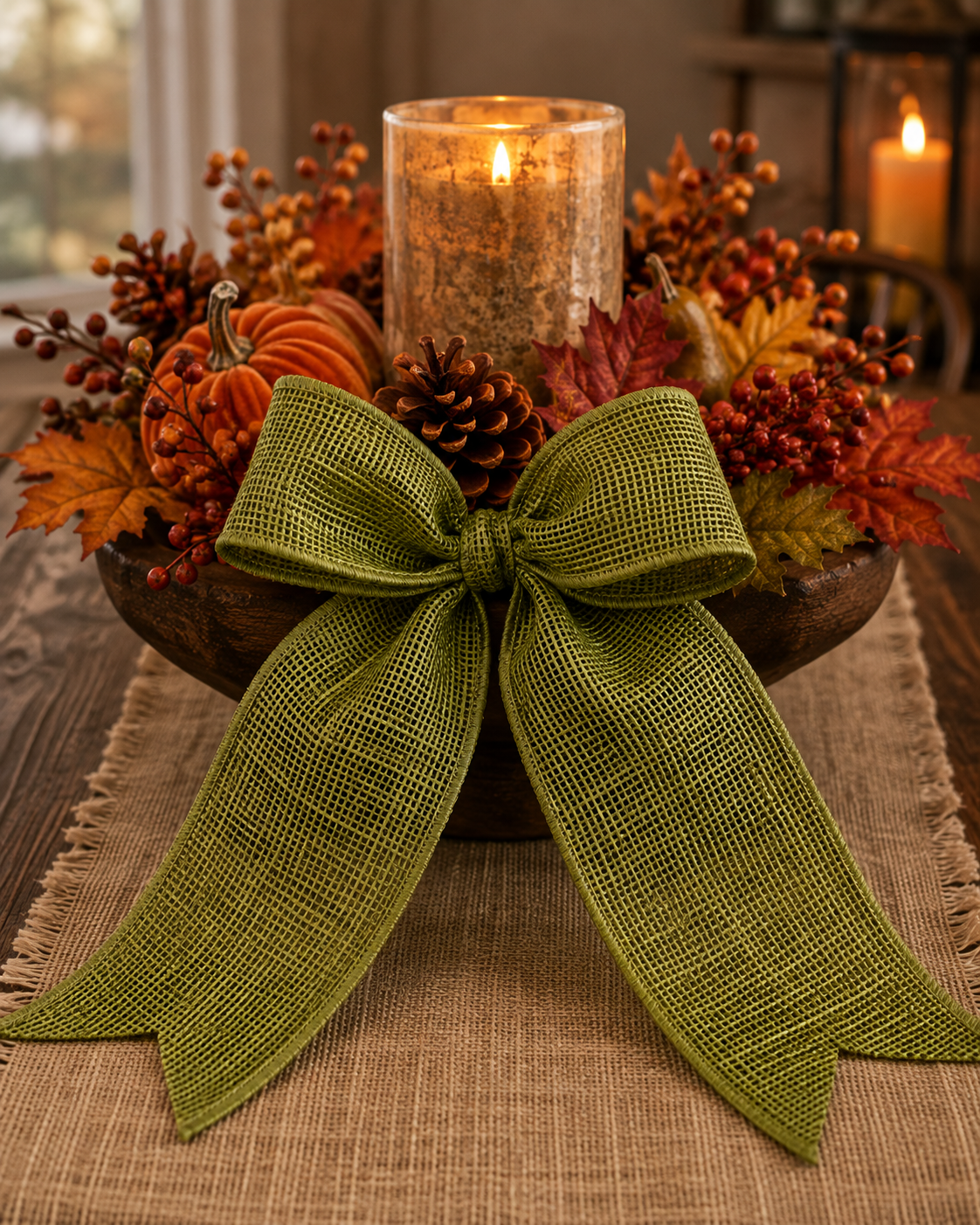 2.5" x 10 YDS Woven Green Wired Ribbon
