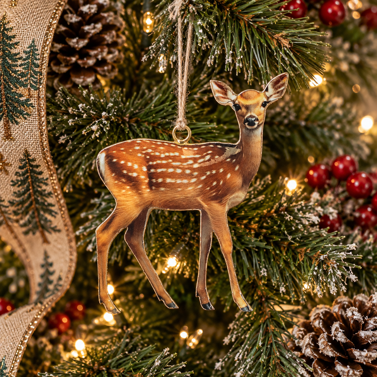 Metal Hanging Deer Ornament