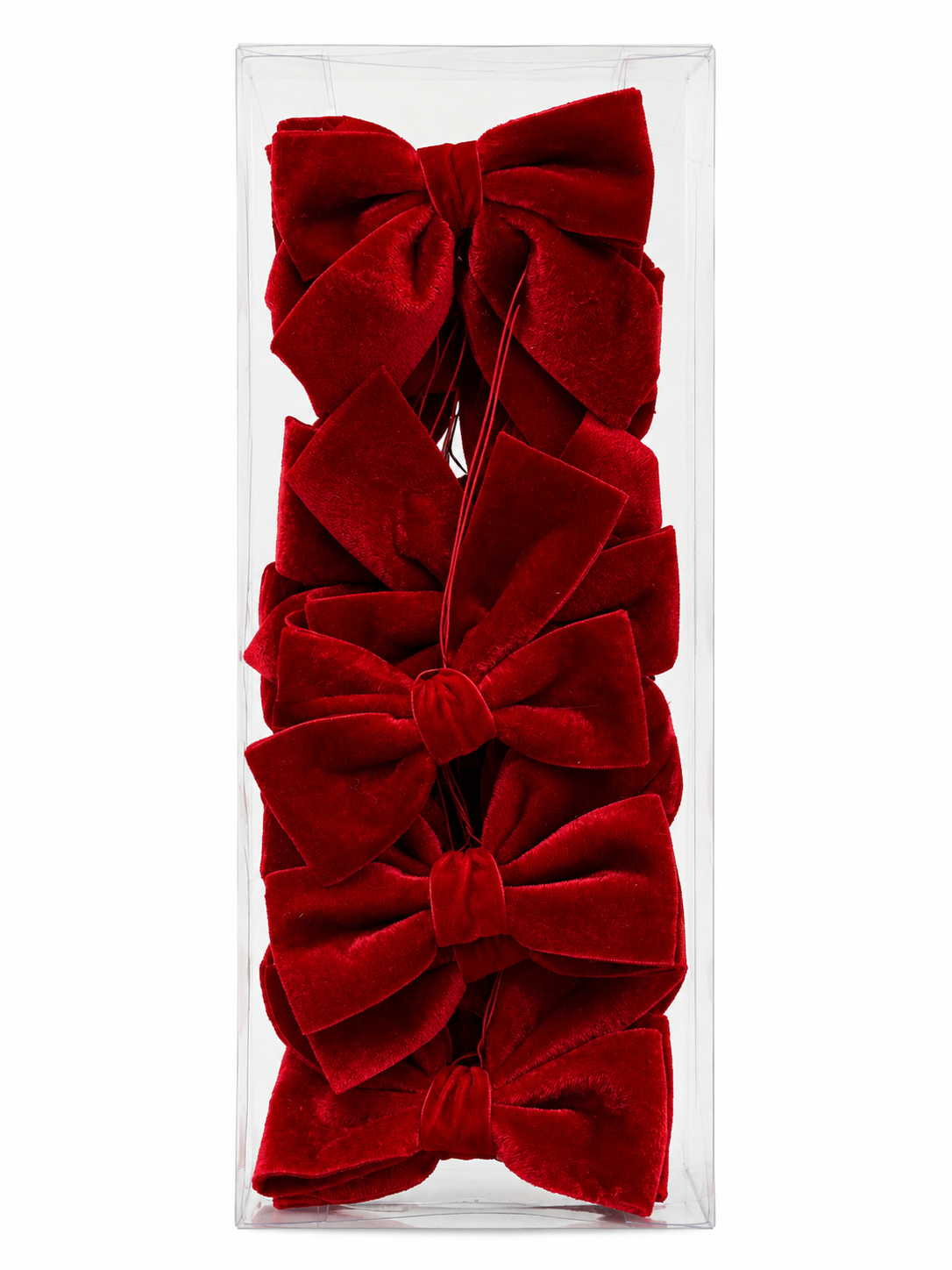 Box of 12 Velvet Red Tie on Bows