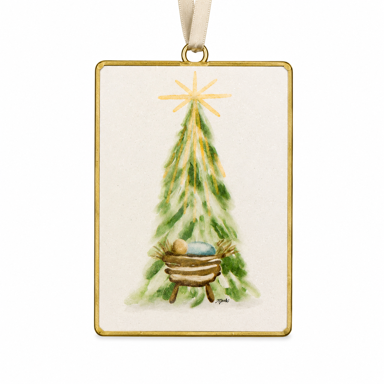 Double Sided Manger Ornament