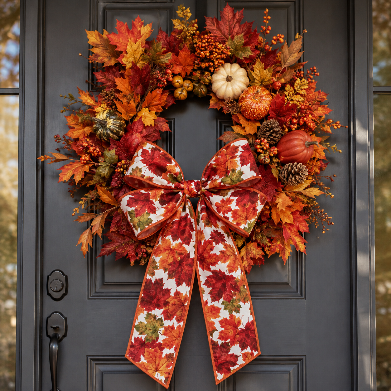 Fall Leaves Wired Ribbon (2-Sizes)