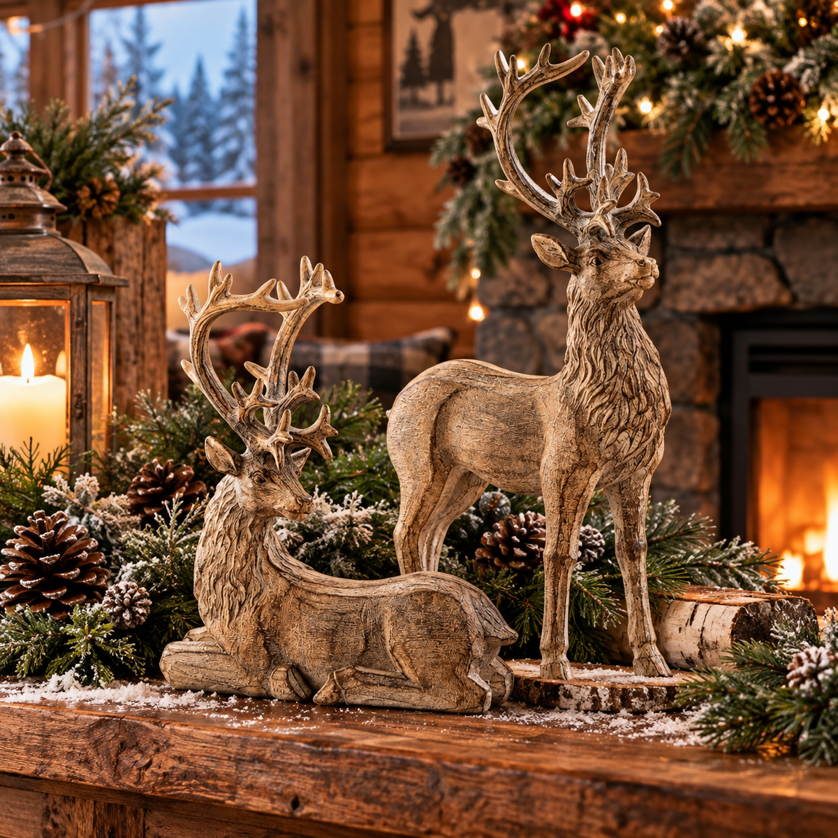 Set of 2 Woodland Deer