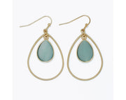 Textured Gold w/ Mint Drop Earrings
