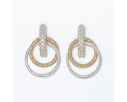 Two Tone Textured Ring Drop Earrings