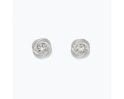 Silver Twists w/ Crystal Earrings