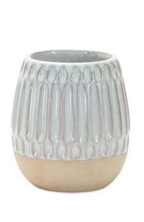 Two Tone White Textured Vase (2-Sizes)