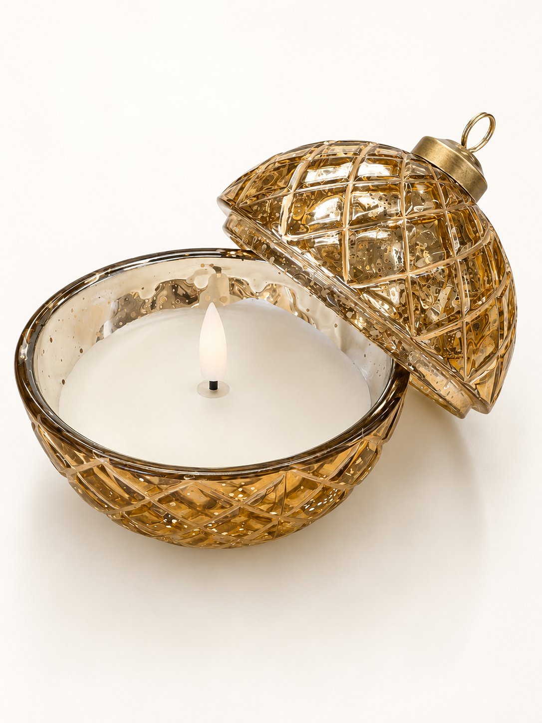 LED Glass Ornament Wax Candle (4-Colors)