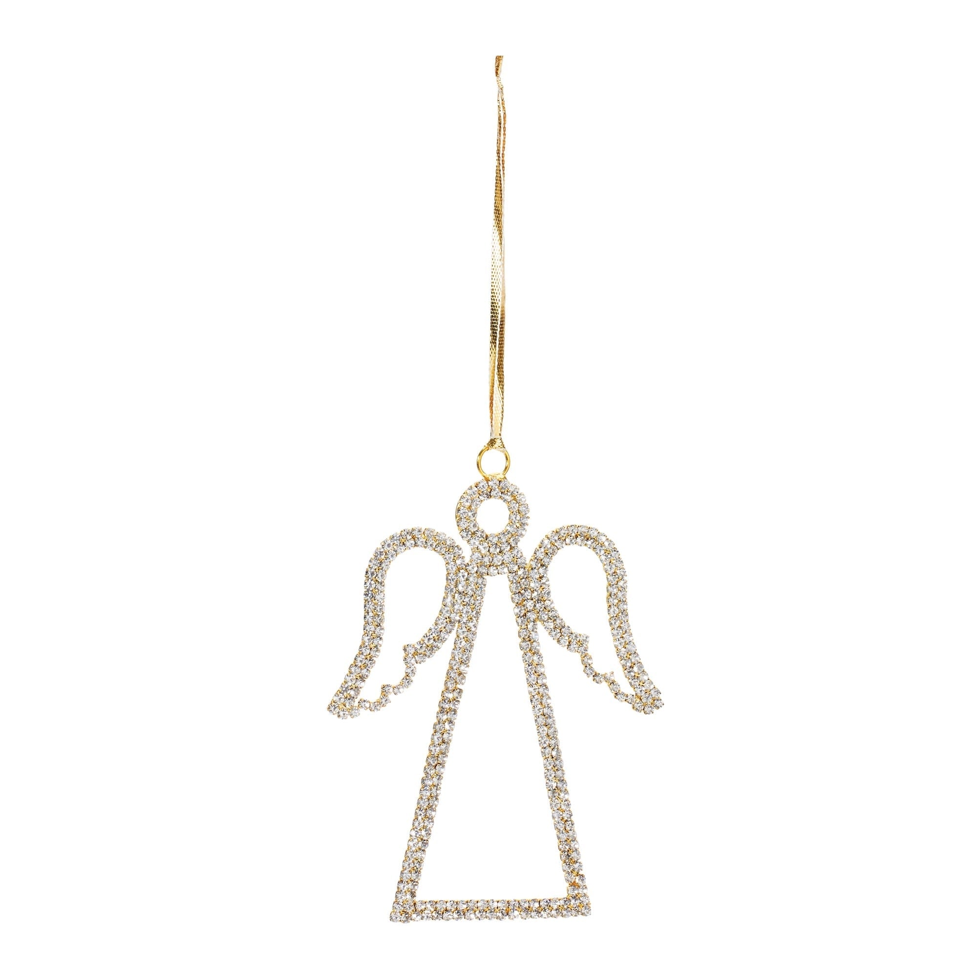 Rhinestone Gold Angel Ornament