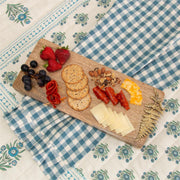 Mango Wood Charcuterie Board w/ Brass Fern