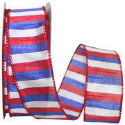 1.5" x 20 Yards Liberty Striped Wired Ribbon
