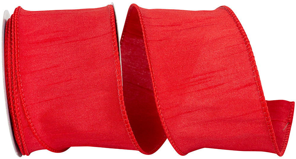 2.5" x 10 Yards Liberty Red Dupioni Wired Ribbon