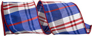 4" x 10 Yds Plaid Americana Dupioni Grand Wired Edge Ribbon