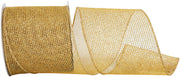4" x 10 Yards Gold Mesh Metallic Wired Edge Ribbon