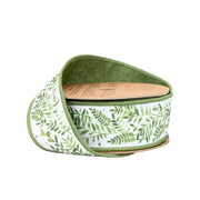 1.5" x 10 Yards Ferns on White Wired Dupioni Ribbon
