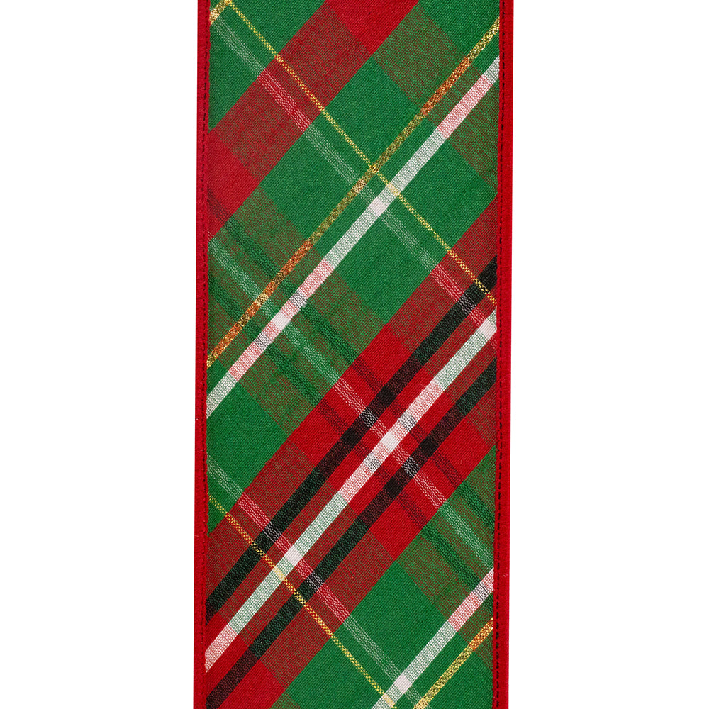 2.5" x 10 Yds Double Sided Diagonal Dupioni Wired Ribbon