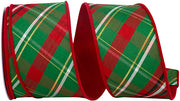 2.5" x 10 Yds Double Sided Diagonal Dupioni Wired Ribbon