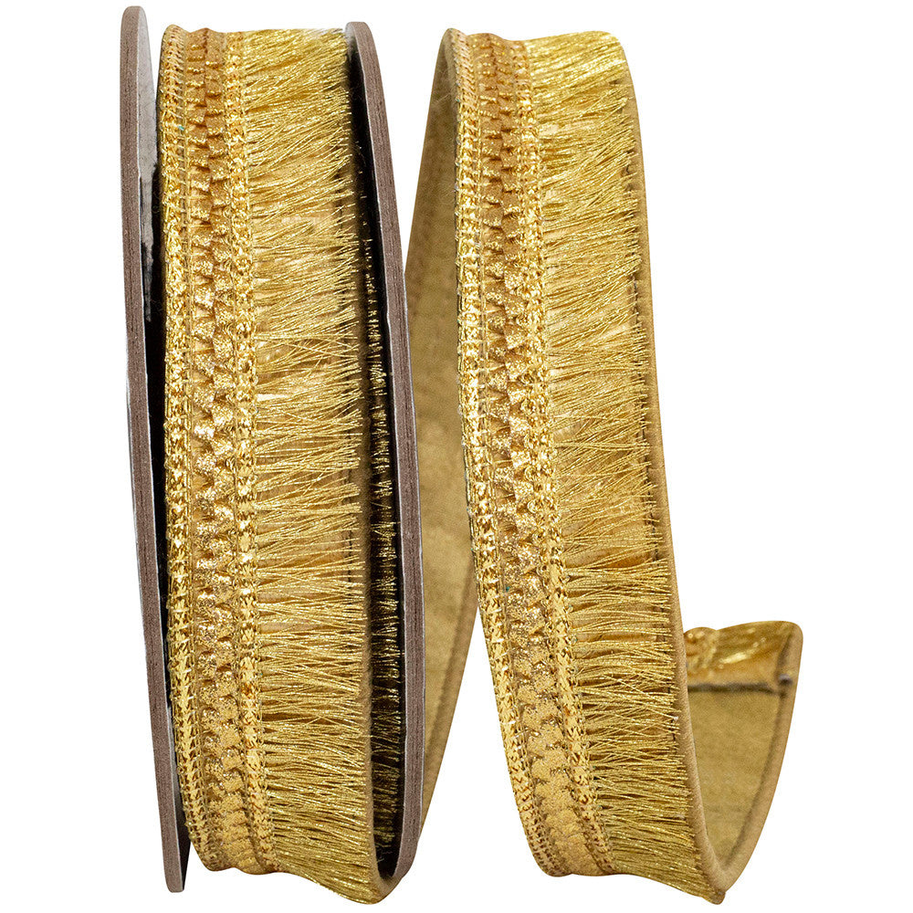 7/8" x 5 Yards Fringed Beaded Deluxe Wired Edge Ribbon