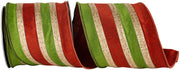 4" x 5 Yards Overlay Dupioni Rust/Moss Wired Edge Ribbon