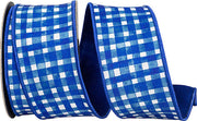 2.5" x 10 Yds Royal Blue Check Dupioni Ribbon
