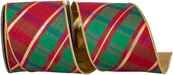 Double Sided Wired Diagonal Striped Tradition Ribbon (2-Sizes)