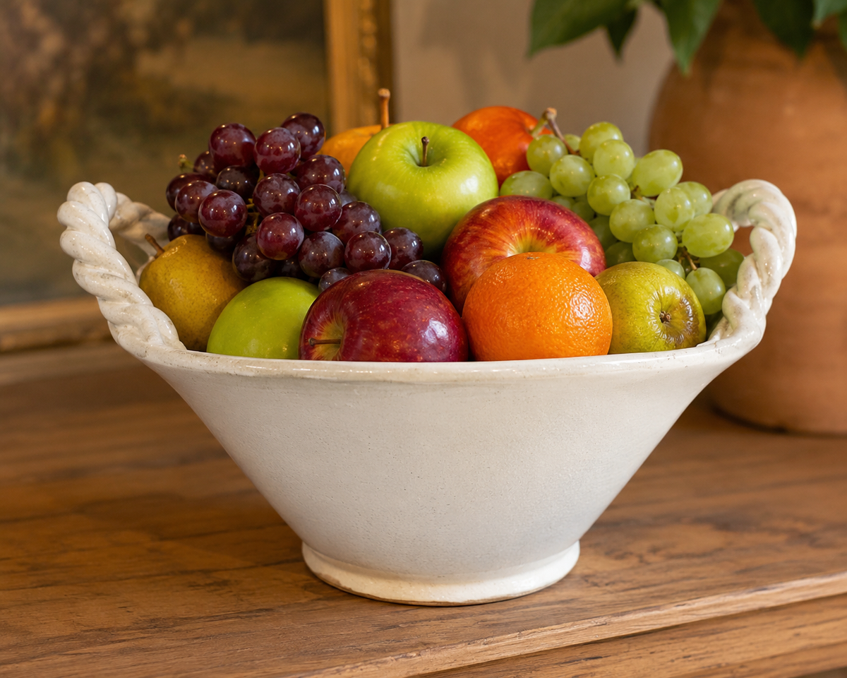 Hand Thrown White Stoneware Bowl
