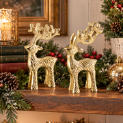 Standing Aluminum Gold Deer (2-Sizes)