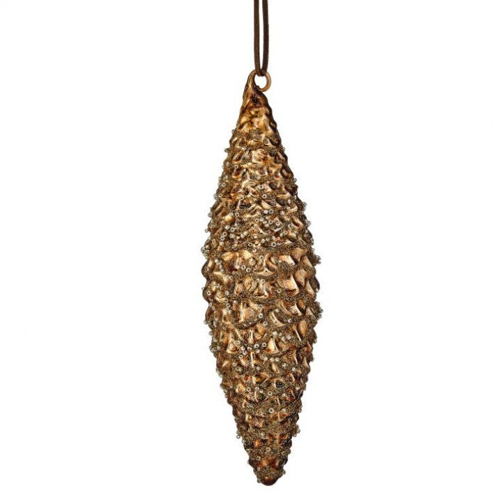 7.5" Glass Southern Pinecone Ornament