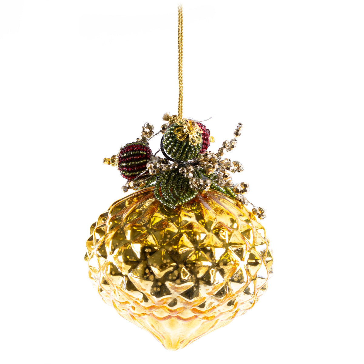 Mercury Glass Beaded Ornament (6-Styles)