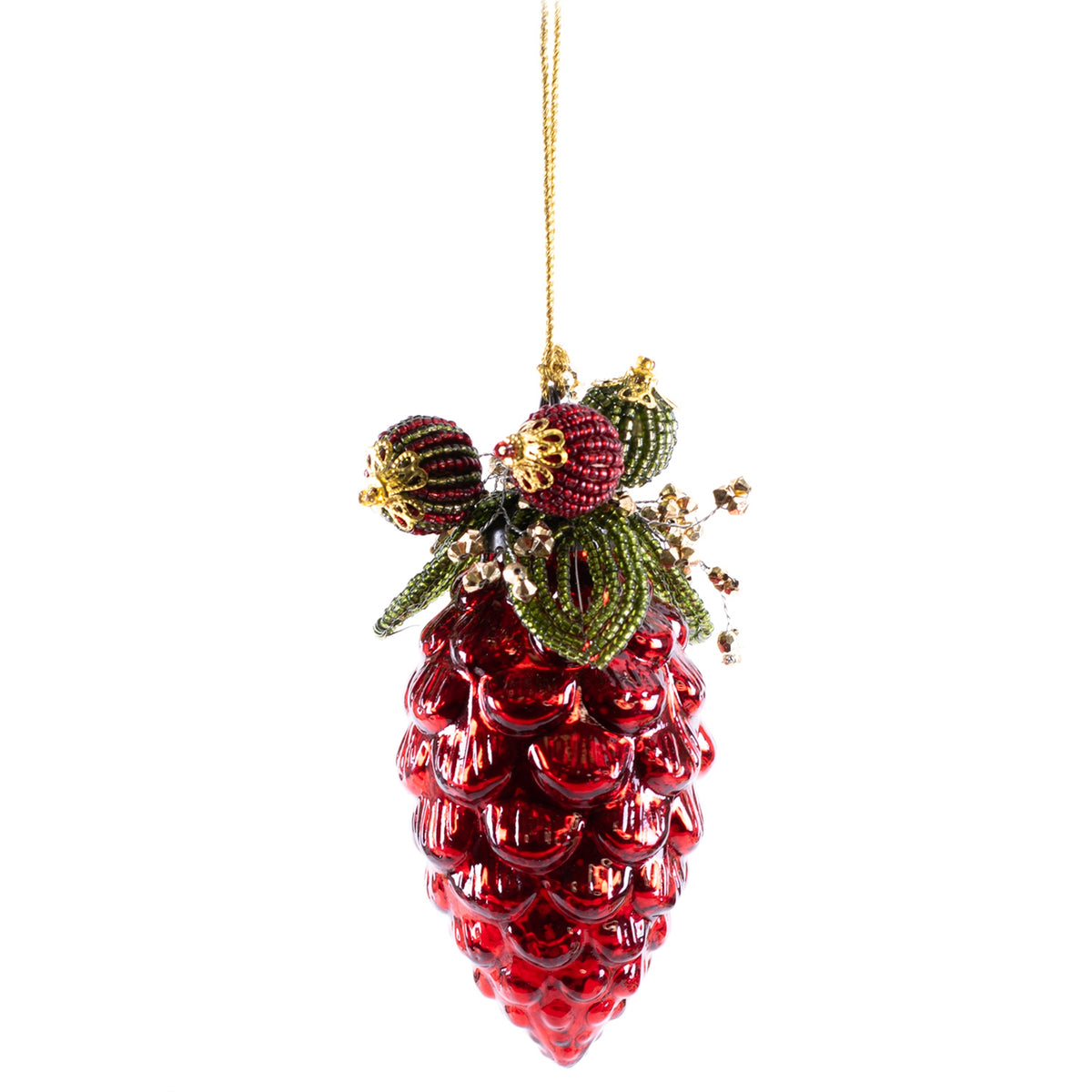 Mercury Glass Beaded Ornament (6-Styles)