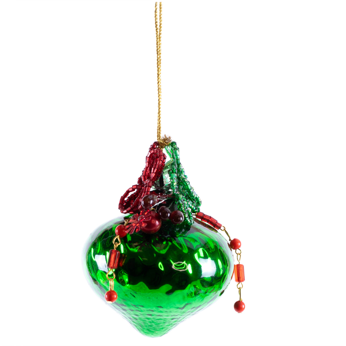 Mercury Glass Beaded Ornament (6-Styles)